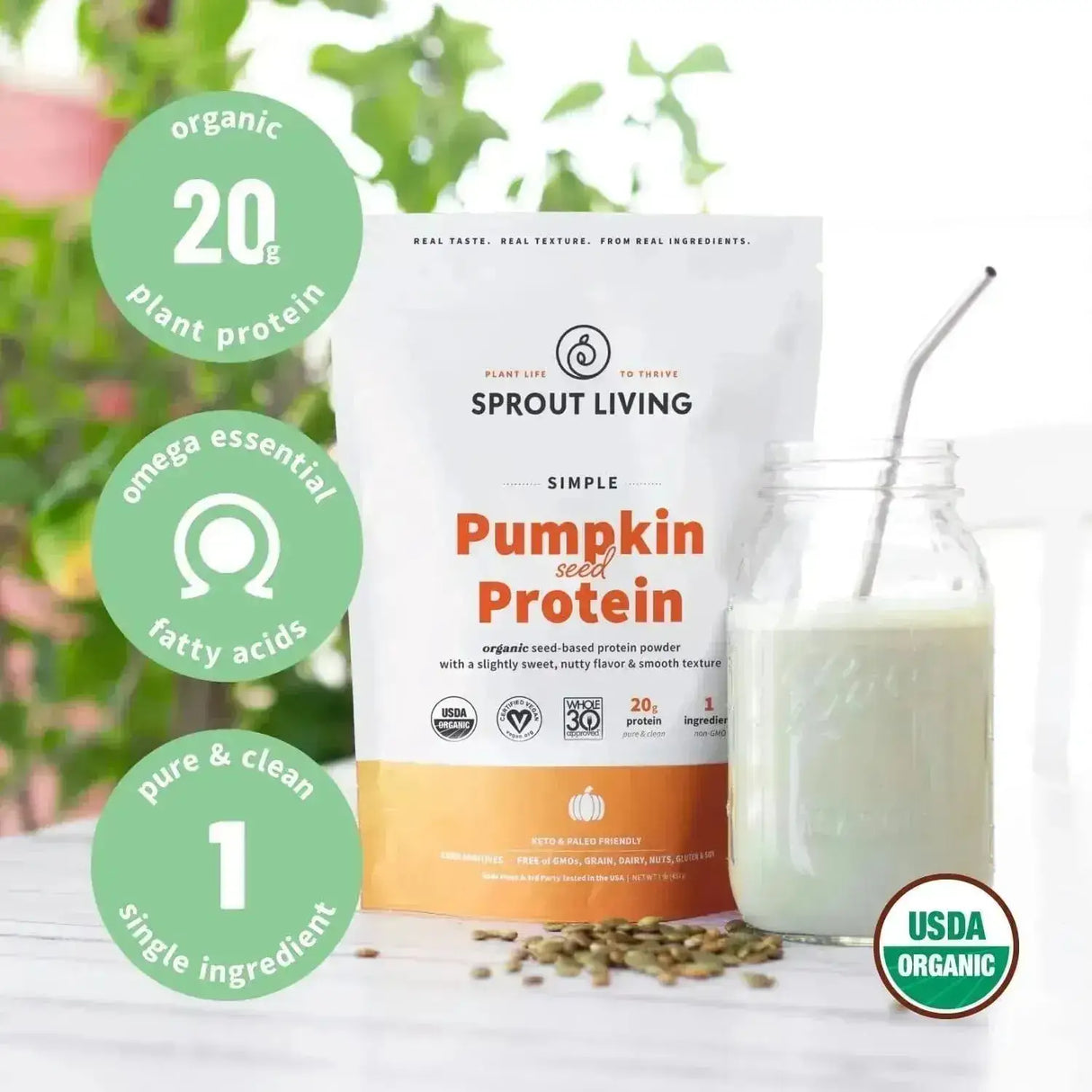 SPROUT LIVING - Sprout Living Simple Pumpkin Seed Protein Powder 454Gr. - The Red Vitamin MX - Suplementos Alimenticios - {{ shop.shopifyCountryName }}