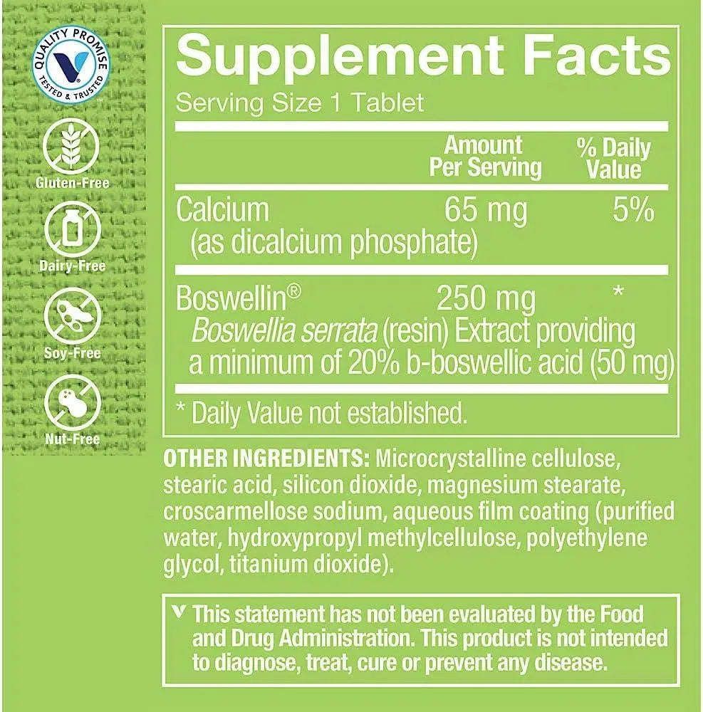 THE VITAMIN SHOPPE - The Vitamin Shoppe Boswellia Serrata 250Mg. 120 Tabletas - The Red Vitamin MX - Suplementos Alimenticios - {{ shop.shopifyCountryName }}