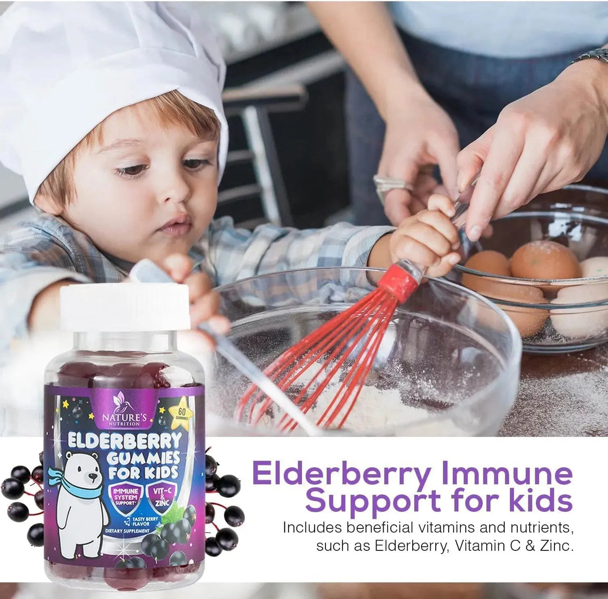 NATURE'S NUTRITION - Nature's Nutrition Sambucus Elderberry Immune Gummies for Kids 60 Gomitas - The Red Vitamin MX - Suplementos Alimenticios - {{ shop.shopifyCountryName }}