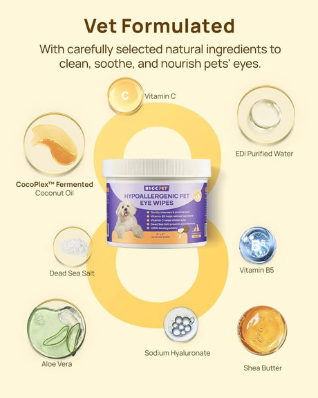 HICC PET - HICC PET Eyes Wipes for Dogs & Cats Unscented 100 Toallitas - The Red Vitamin MX - Cuidado De Los Ojos De Los Perros - {{ shop.shopifyCountryName }}