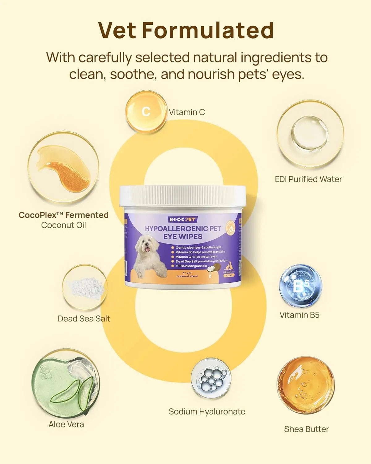 HICC PET - HICC PET Eyes Wipes for Dogs & Cats Unscented 100 Toallitas - The Red Vitamin MX - Cuidado De Los Ojos De Los Perros - {{ shop.shopifyCountryName }}