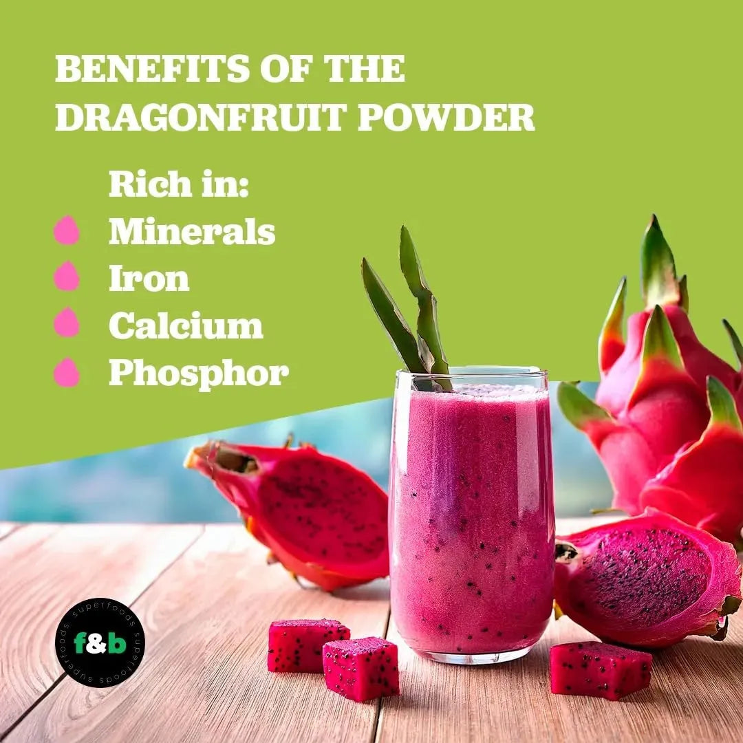F&B SUPERFOODS - f&b superfoods Organic Pink Pitaya Powder Dragon Fruit 226Gr. - The Red Vitamin MX - Suplementos Alimenticios - {{ shop.shopifyCountryName }}