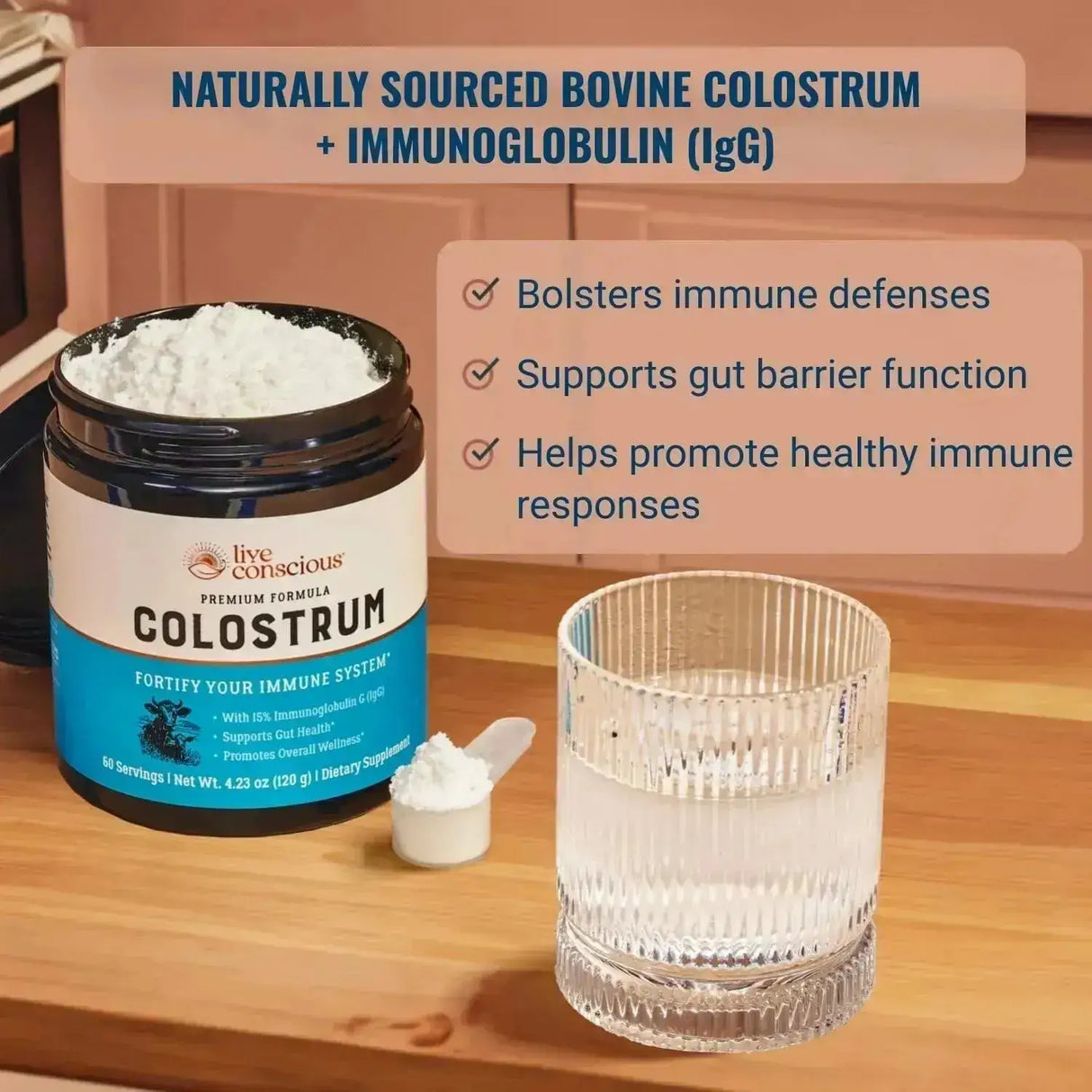 LIVE CONSCIOUS - Live Conscious Colostrum Powder 60 Servicios 120Gr. - The Red Vitamin MX - Suplementos Alimenticios - {{ shop.shopifyCountryName }}