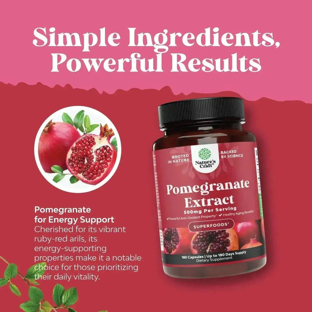 NATURES CRAFT - Natures Craft Advanced Antioxidant Superfood Pomegranate 180 Capsulas - The Red Vitamin MX - Suplementos Alimenticios - {{ shop.shopifyCountryName }}