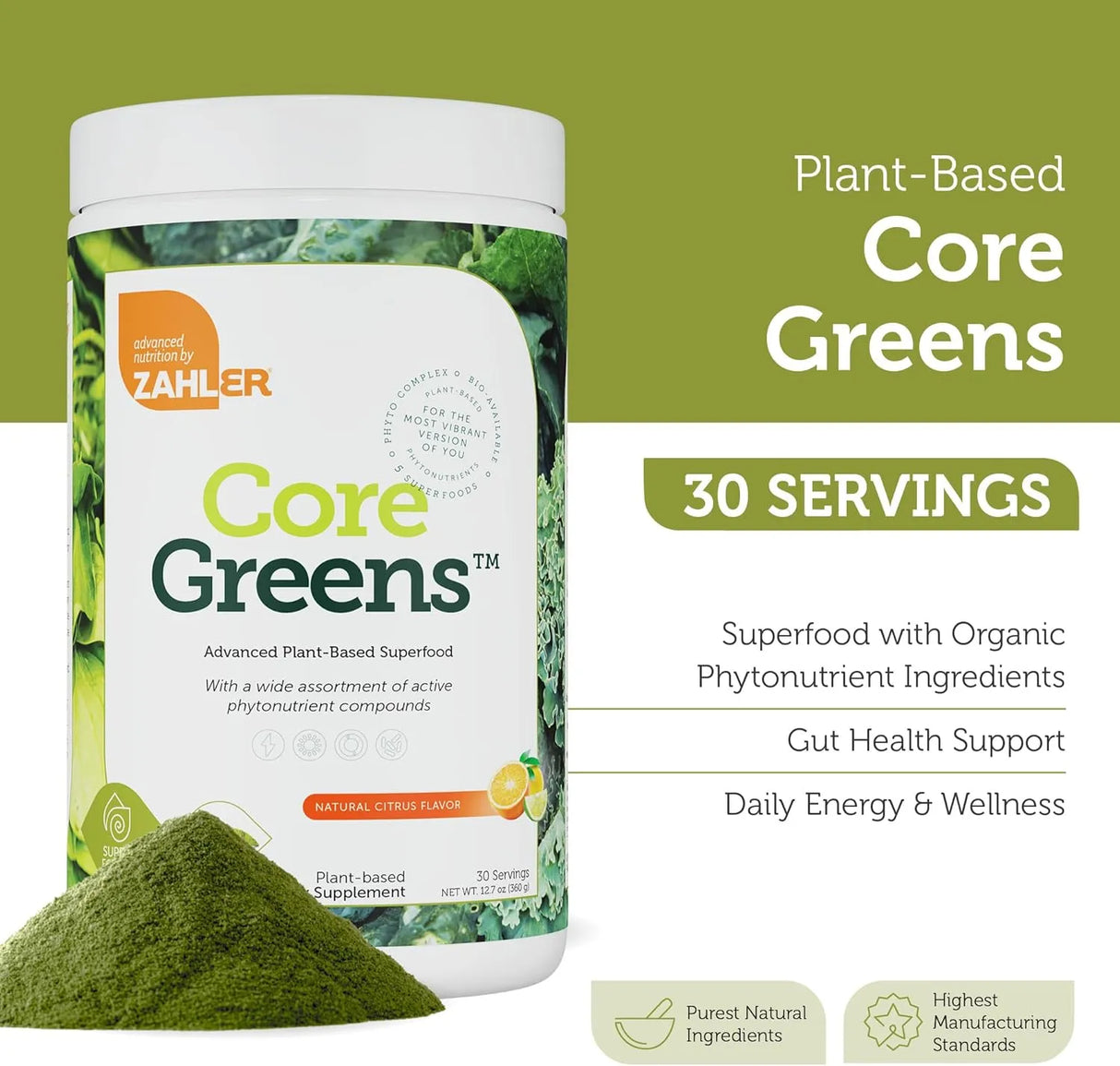ZAHLER - Zahler Core Greens Powder 30 Servicios Citrus Flavor 360Gr. - The Red Vitamin MX - Suplementos Alimenticios - {{ shop.shopifyCountryName }}