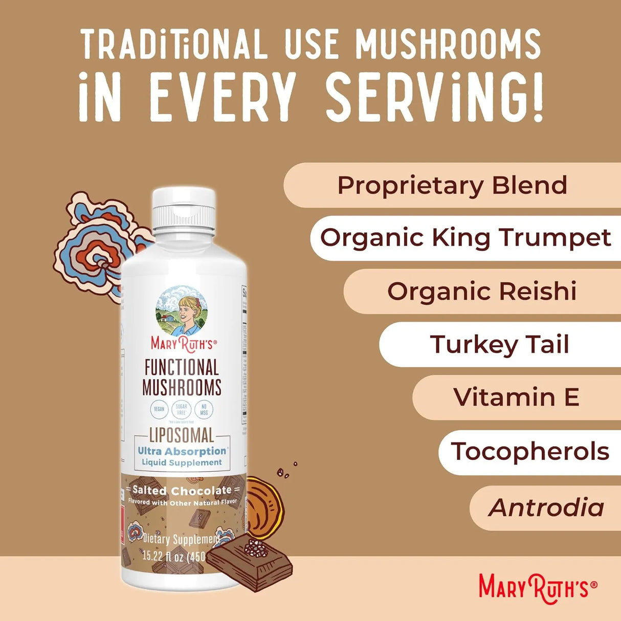 MARY RUTH ORGANICS - MaryRuth Organics Functional Mushrooms 450Ml. - The Red Vitamin MX - Suplementos Alimenticios - {{ shop.shopifyCountryName }}