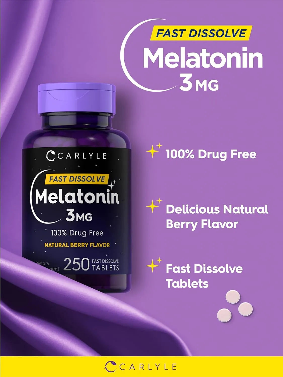 CARLYLE - Carlyle Melatonin 3 Mg. Fast Dissolve Tablets 250 Tabletas - The Red Vitamin MX - Suplementos Alimenticios - {{ shop.shopifyCountryName }}
