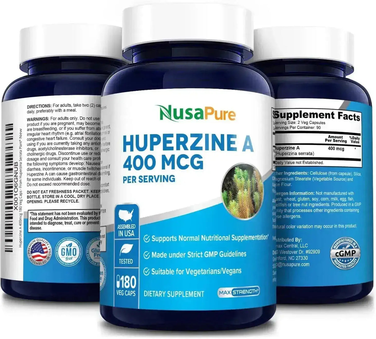 NUSAPURE - NusaPure Huperzine A 400mcg 180 Capsulas - The Red Vitamin MX - Suplementos Alimenticios - {{ shop.shopifyCountryName }}