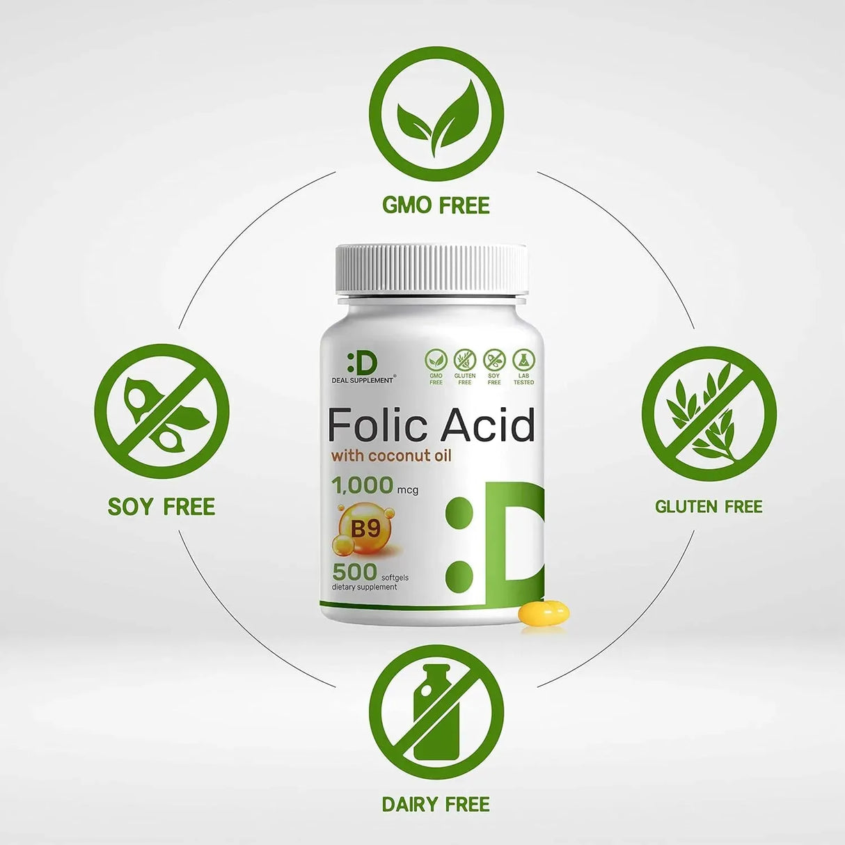 DEAL SUPPLEMENT - Deal Supplement Folic Acid 1000mcg 500 Capsulas Blandas - The Red Vitamin MX - Suplementos Alimenticios - {{ shop.shopifyCountryName }}