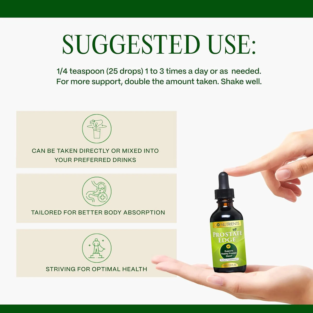 GO NUTRIENTS - Go Nutrients Prostate Edge 2 Fl.Oz. - The Red Vitamin MX - Suplementos Alimenticios - {{ shop.shopifyCountryName }}