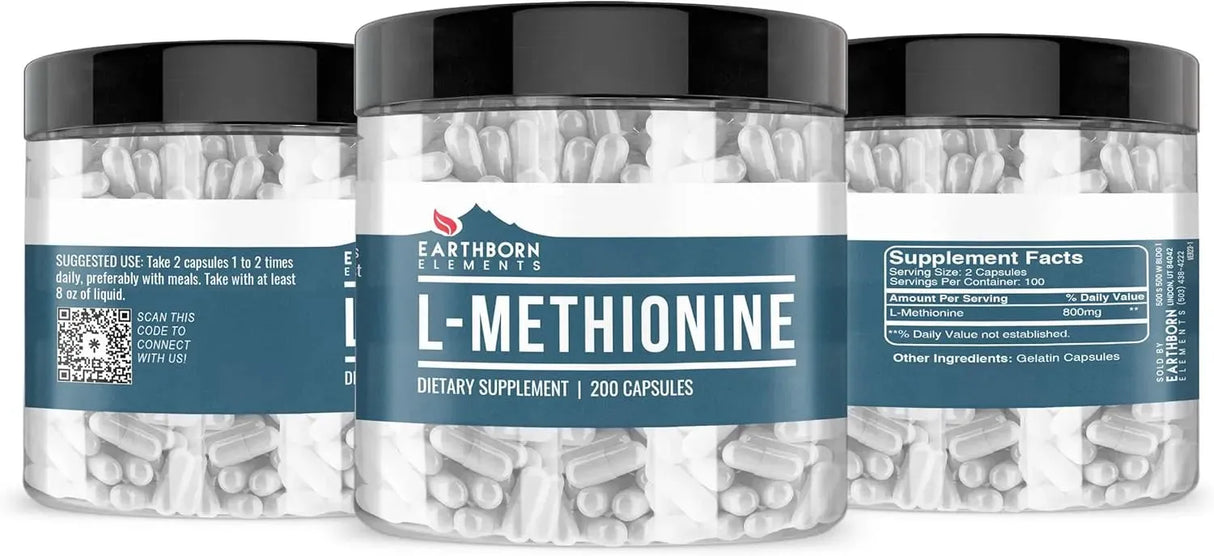 EARTHBORN ELEMENTS - Earthborn Elements L-Methionine 200 Capsulas - The Red Vitamin MX - Suplementos Alimenticios - {{ shop.shopifyCountryName }}