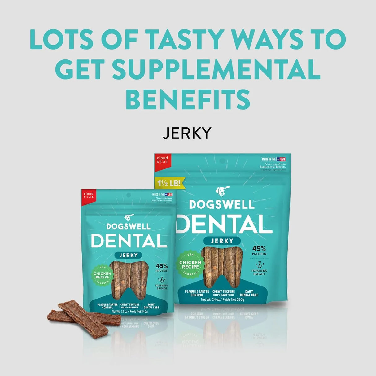 DOGSWELL - DOGSWELL Dental Chicken Jerky 340Gr. - The Red Vitamin MX - Cuidado Dental Para Perros - {{ shop.shopifyCountryName }}