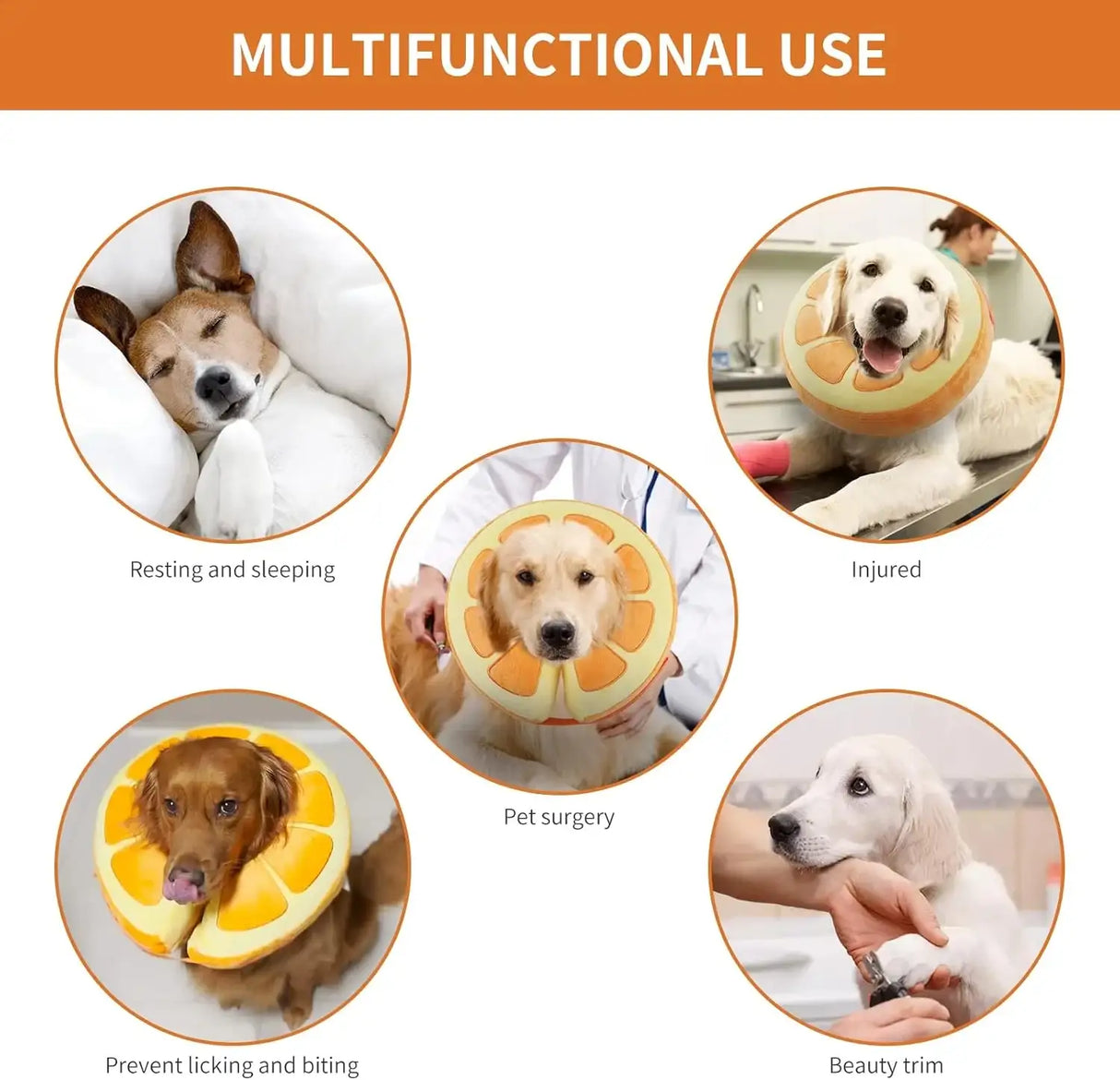 IEUUMLER - IEUUMLER Inflatable Recovery Dog Collar ORANGE XLARGE Neck:19''-23'' - The Red Vitamin MX - Collares y Conos De Recuperación Para Perros - {{ shop.shopifyCountryName }}