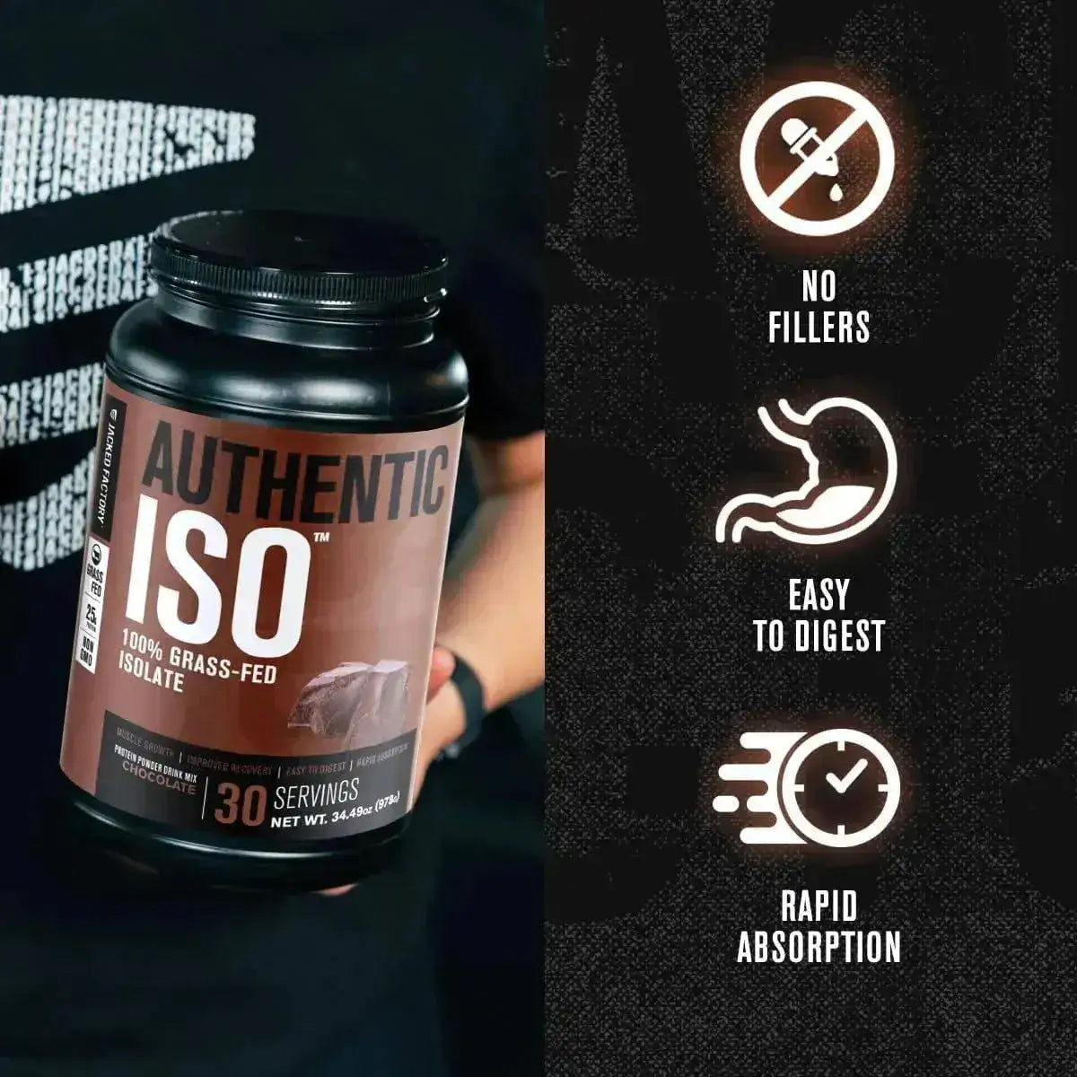 JACKED FACTORY - Jacked Factory Authentic ISO Grass Fed Whey Protein Isolate Powder Chocolate 978Gr. - The Red Vitamin MX - Suplementos Alimenticios - {{ shop.shopifyCountryName }}