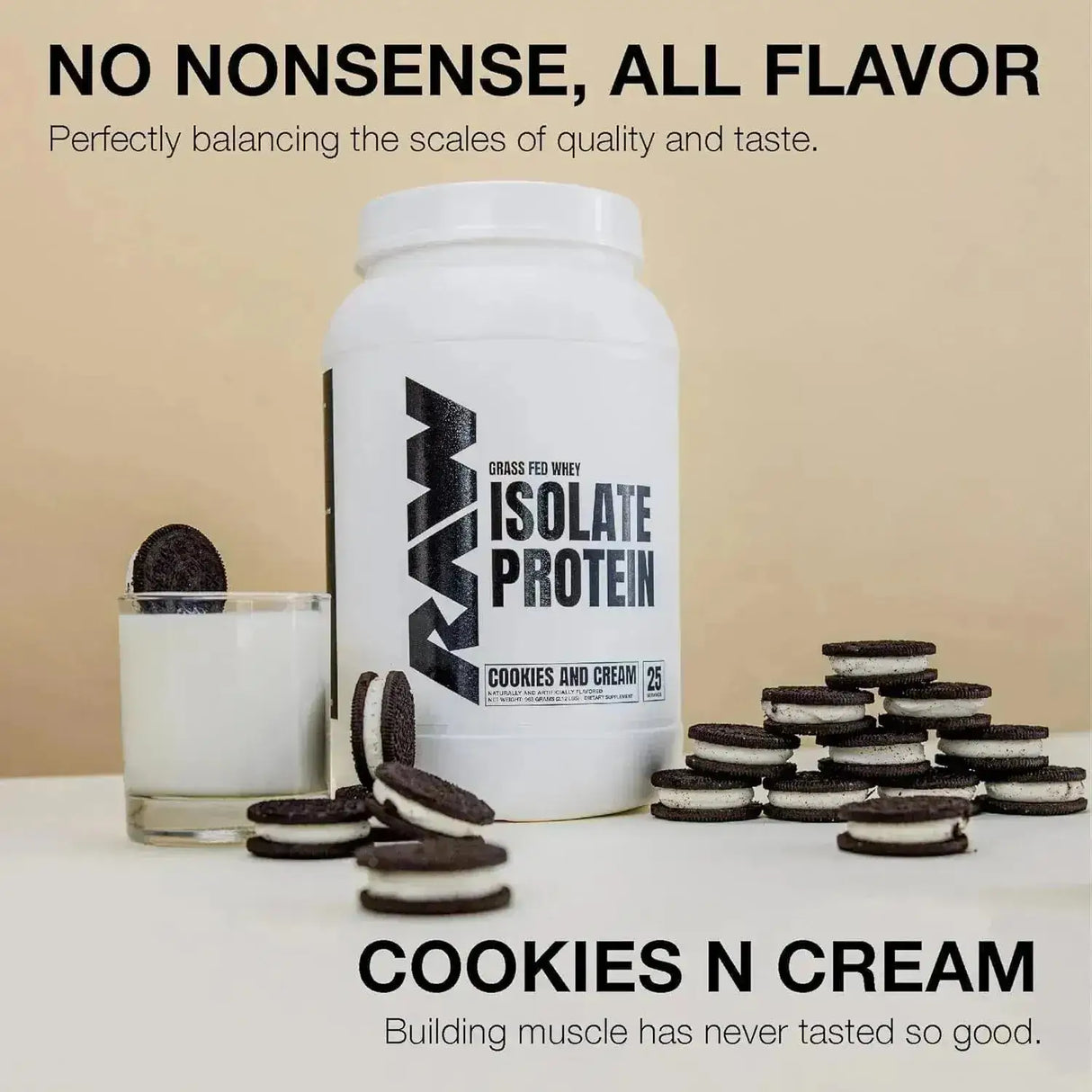 RAW - RAW Whey Isolate Protein Powder Cookies N Cream 25 Servicios 963Gr. - The Red Vitamin MX - Suplementos Alimenticios - {{ shop.shopifyCountryName }}