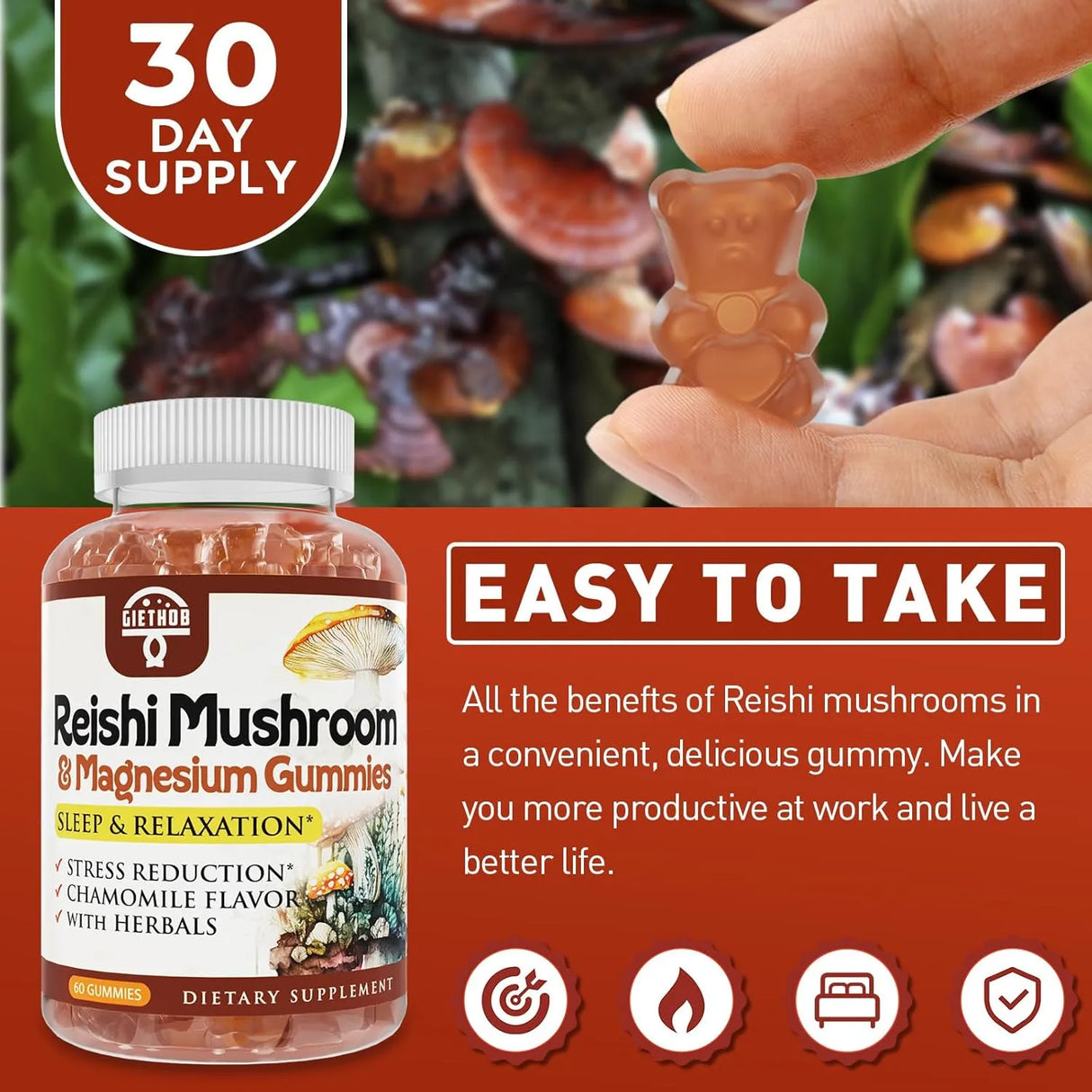 JORRWATEE - Jorrwatee Reishi Mushroom Gummies 60 Gomitas - The Red Vitamin MX - Suplementos Alimenticios - {{ shop.shopifyCountryName }}