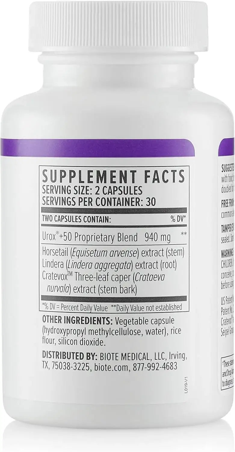 BIOTE - Biote Nutraceuticals Urox+ Bladder Health 60 Capsulas - The Red Vitamin MX - Suplementos Alimenticios - {{ shop.shopifyCountryName }}