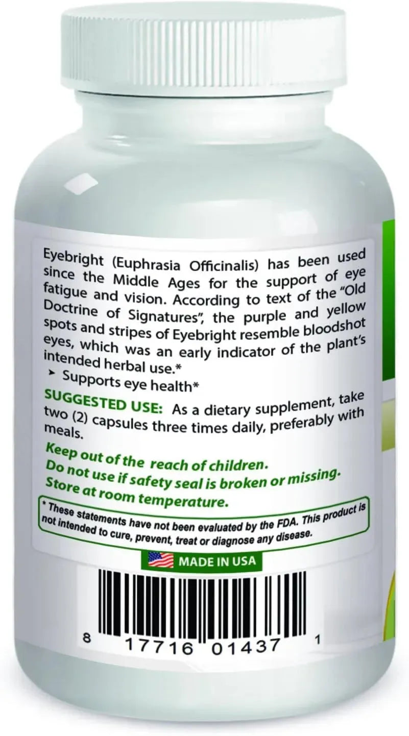 BEST NATURALS - Best Naturals Eyebright 470Mg. 180 Capsulas - The Red Vitamin MX - Suplementos Alimenticios - {{ shop.shopifyCountryName }}