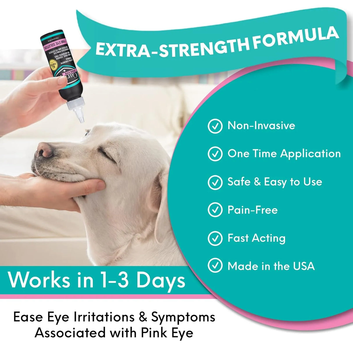 CURICYN - Curicyn Pink Eye Solution 3 Fl.Oz. - The Red Vitamin MX - Cuidado De Los Ojos De Los Perros - {{ shop.shopifyCountryName }}