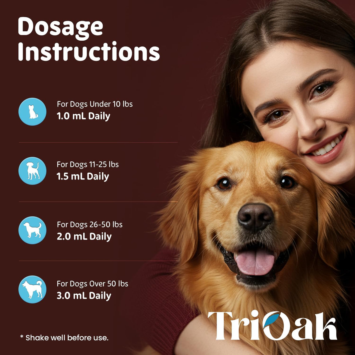 TriOak Liquid Collagen Supplement Drops for Dogs 60Ml.