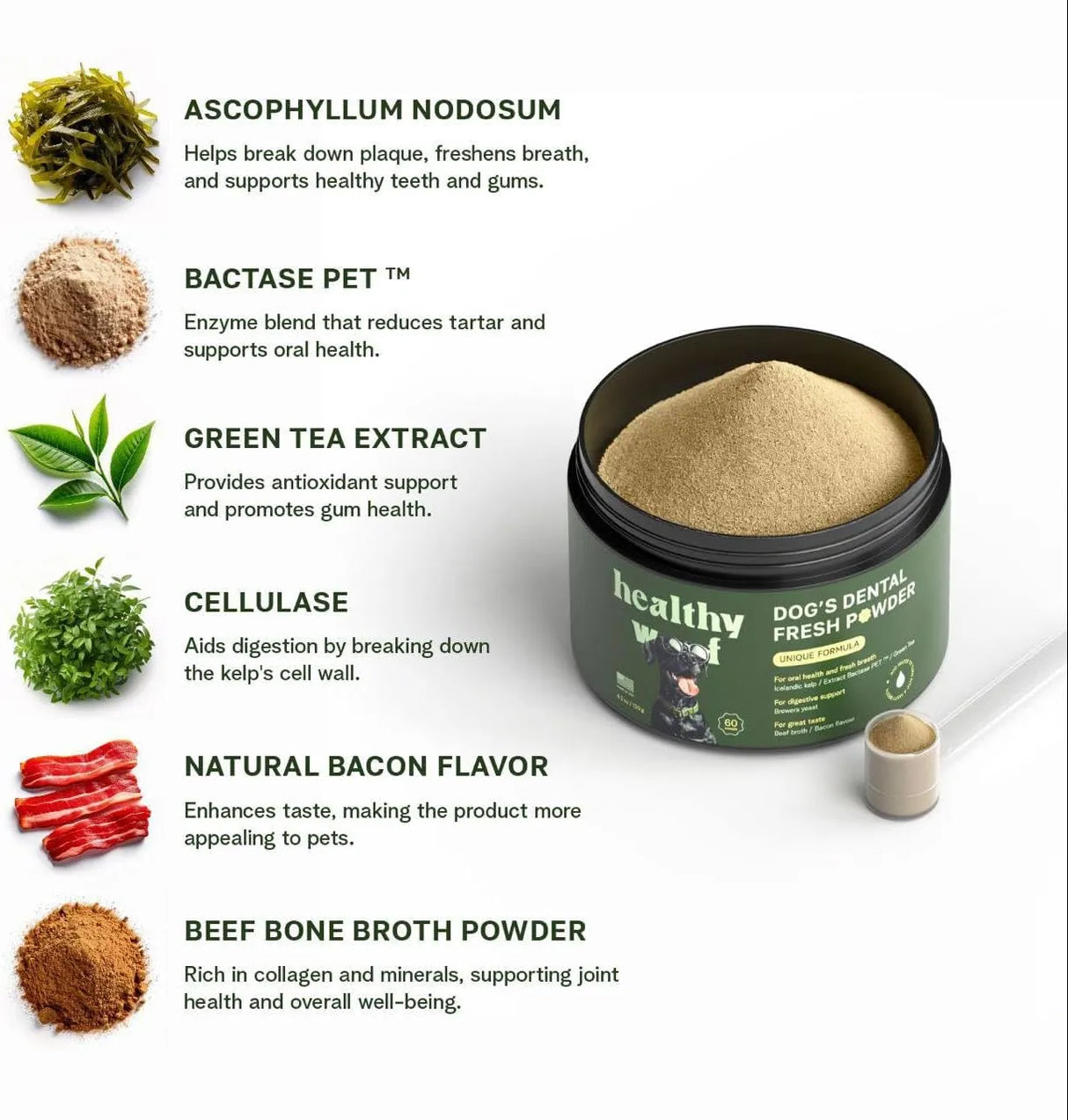 HEALTHY WOOF - HEALTHY WOOF Dental Powder for Dogs 120Gr. - The Red Vitamin MX - Cuidado Dental Para Perros - {{ shop.shopifyCountryName }}