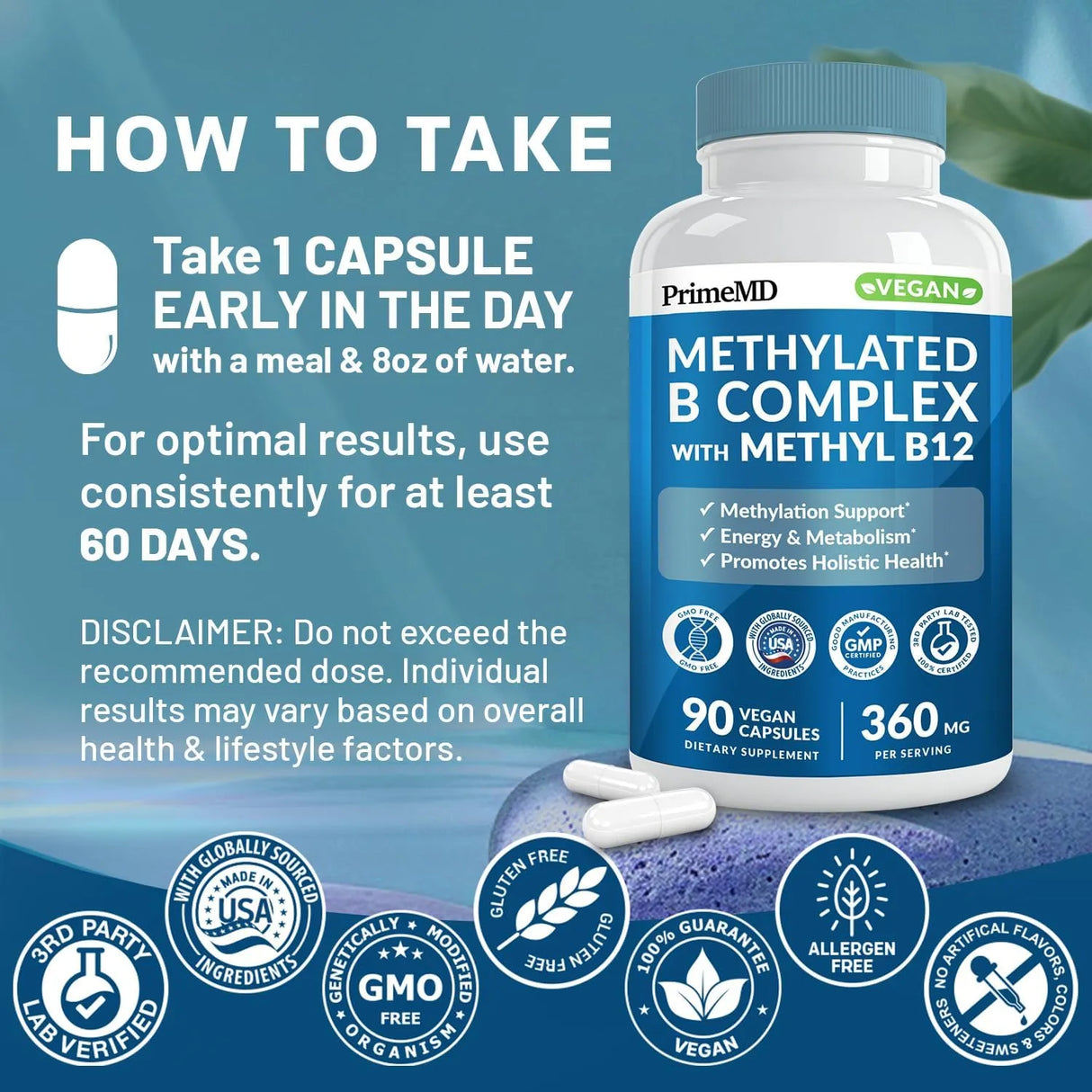 PRIMEMD - PrimeMD Methylated B Complex 90 Capsulas - The Red Vitamin MX - Suplementos Alimenticios - {{ shop.shopifyCountryName }}