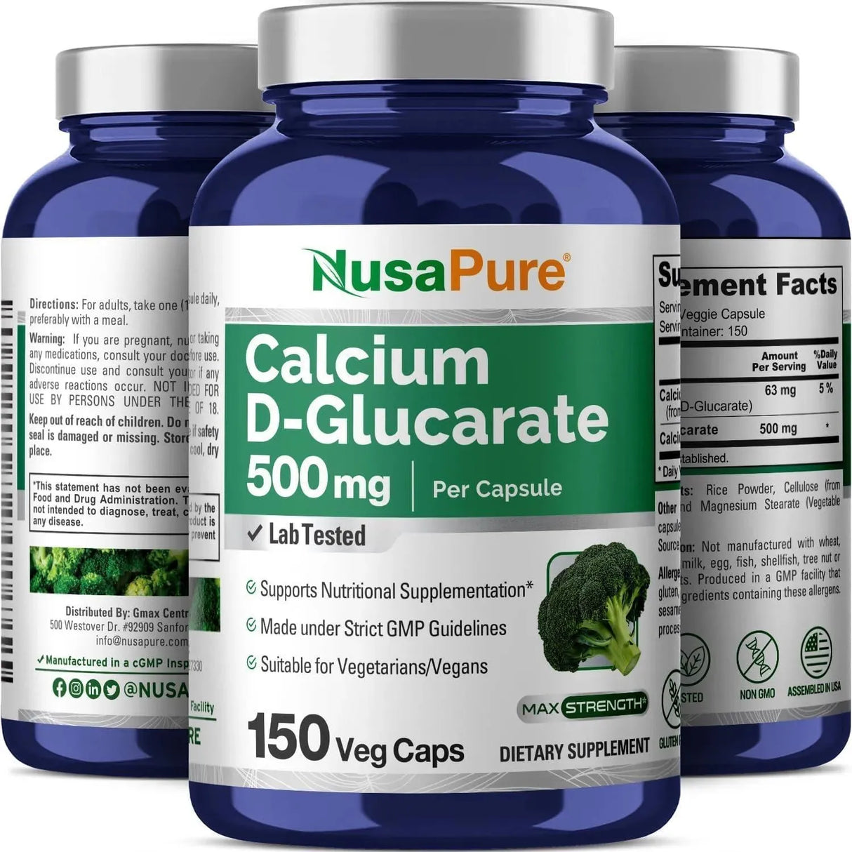 NUSAPURE - NusaPure Calcium D-Glucarate 500Mg. 150 Capsulas - The Red Vitamin MX - Suplementos Alimenticios - {{ shop.shopifyCountryName }}