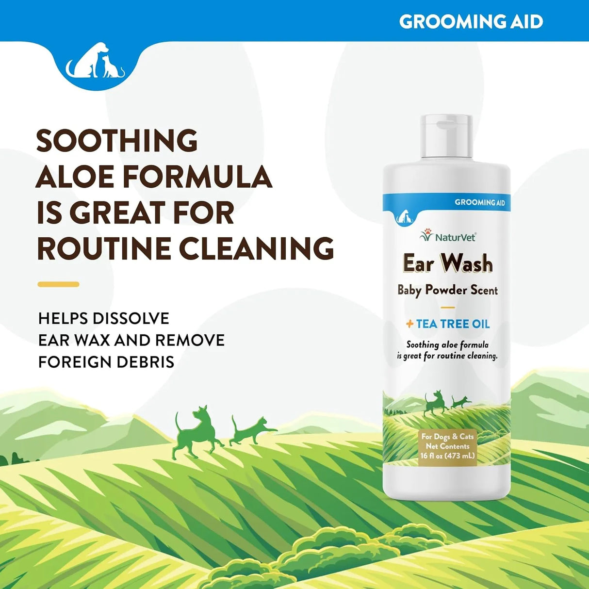 NATURVET - NaturVet Ear Wash w/Tea Tree Oil 16 Fl.Oz. - The Red Vitamin MX - Cuidado Del Oído De Perros - {{ shop.shopifyCountryName }}