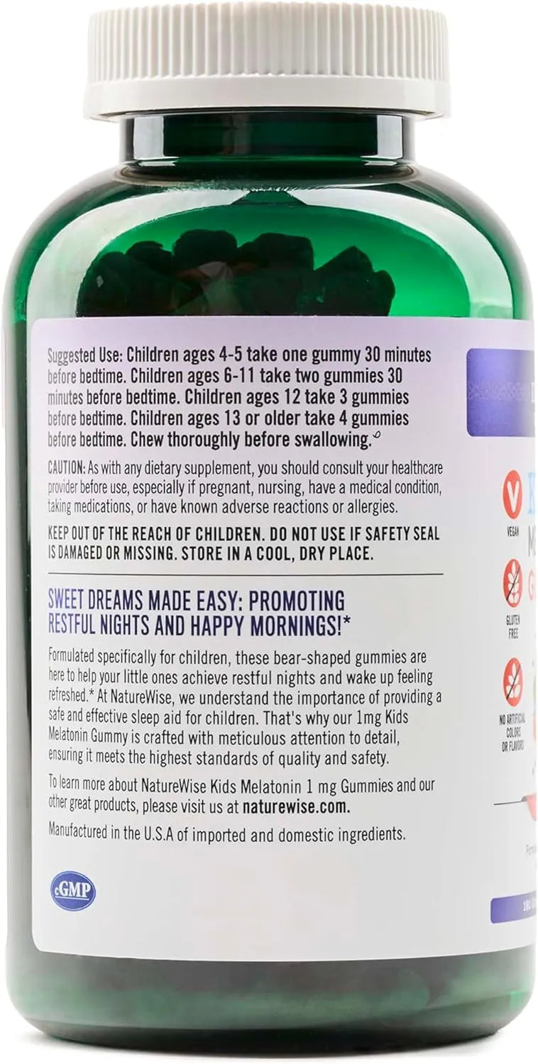 NATUREWISE - Naturewise Kids Melatonin Gummies 1Mg. Strawberry Flavored 180 Gomitas - The Red Vitamin MX - Suplementos Alimenticios - {{ shop.shopifyCountryName }}