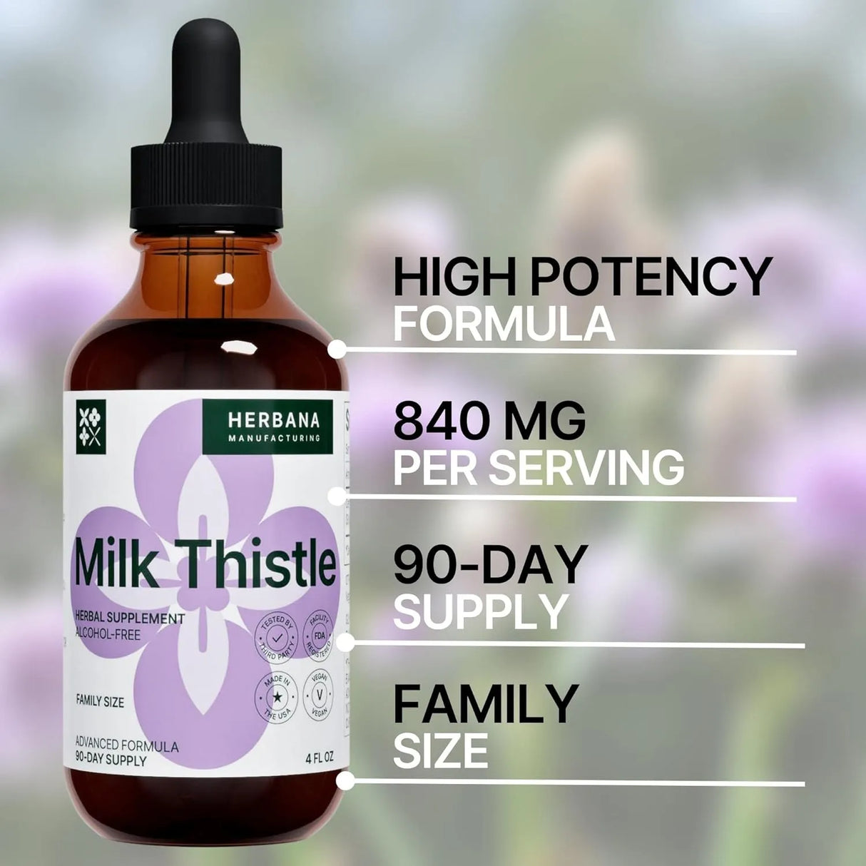 HERBANA - HERBANA Milk Thistle Liquid Extract 4 Fl.Oz. - The Red Vitamin MX - Suplementos Alimenticios - {{ shop.shopifyCountryName }}