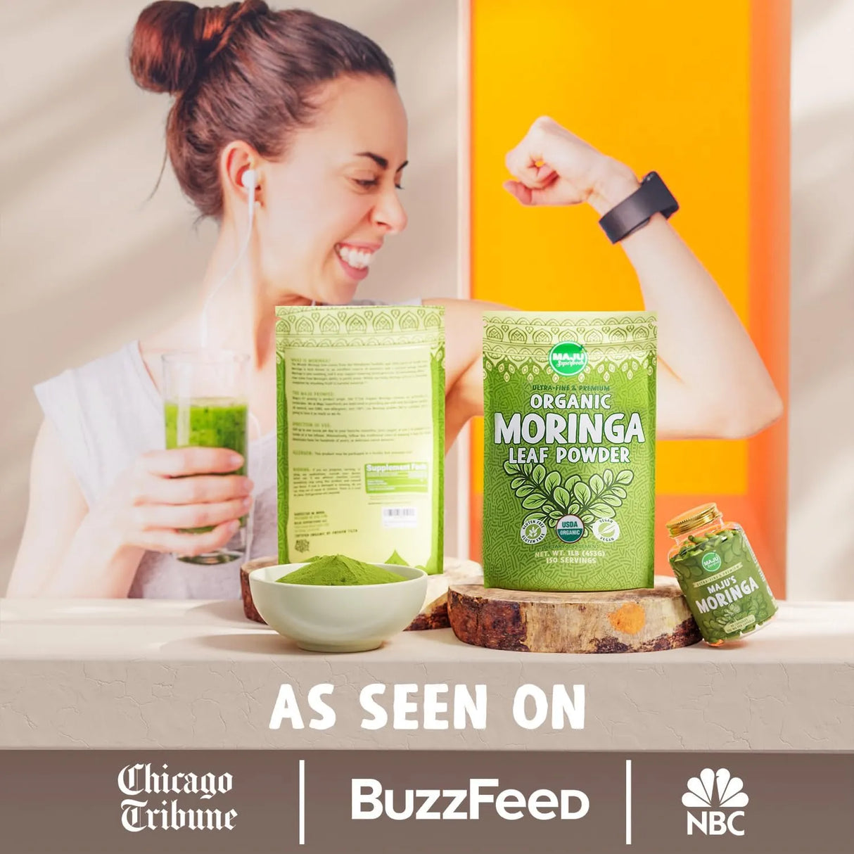 MAJU SUPERFOODS - MAJU's Organic Moringa Powder 453Gr. - The Red Vitamin MX - Suplementos Alimenticios - {{ shop.shopifyCountryName }}