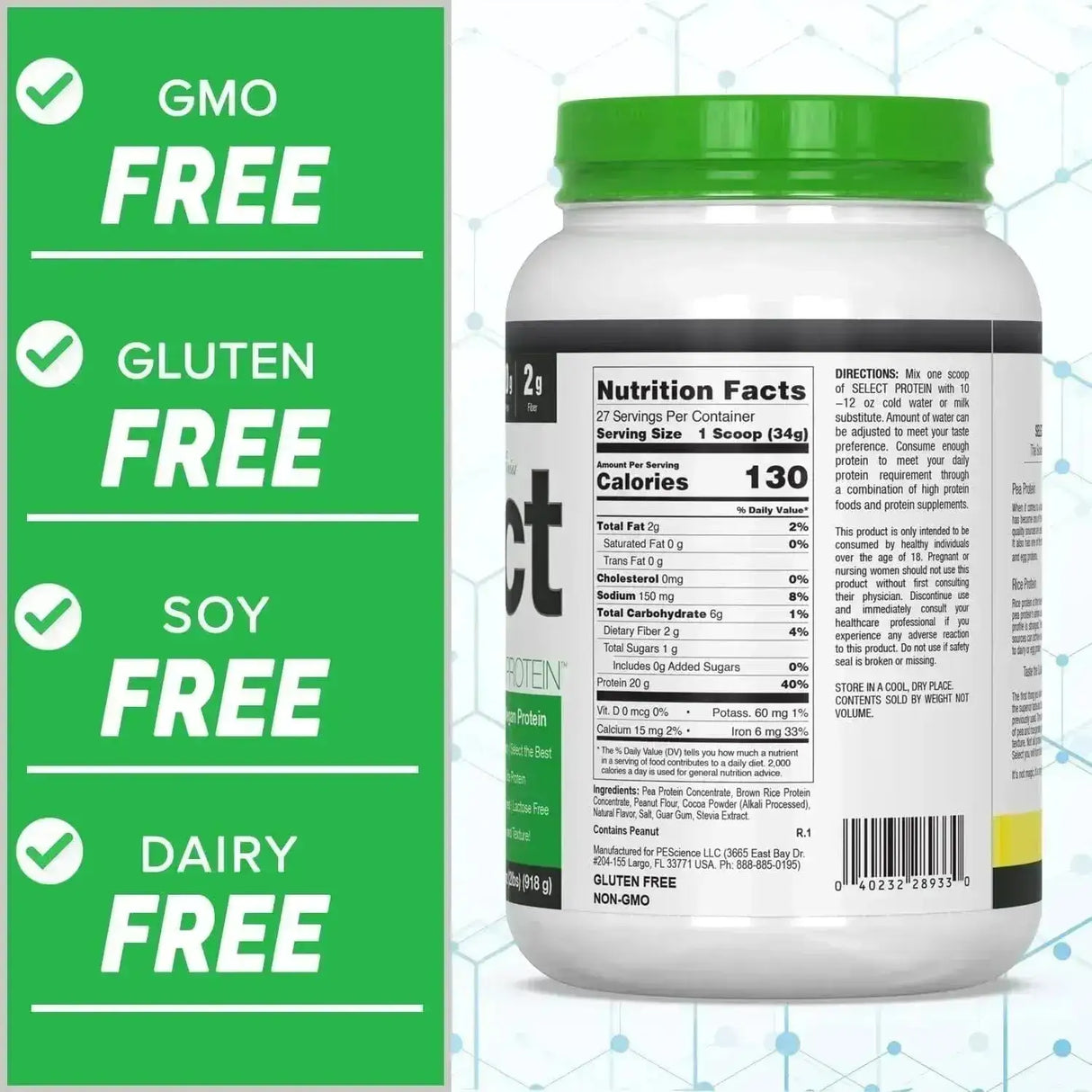 PESCIENCE - PEScience Select Vegan Plant Based Protein Powder Chocolate Peanut Butter 27 Servicios 918Gr. - The Red Vitamin MX - Suplementos Alimenticios - {{ shop.shopifyCountryName }}