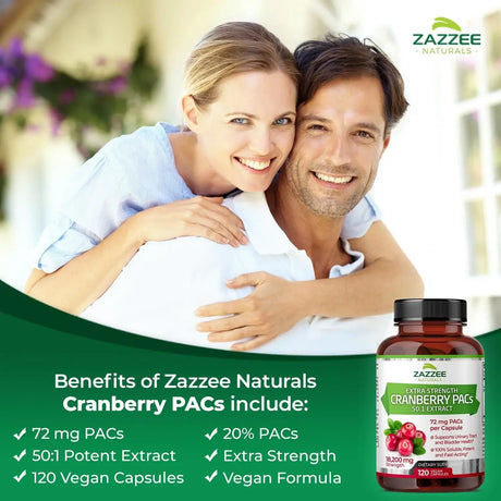 ZAZZEE NATURALS - Zazzee Cranberry PACs 72Mg. 120 Capsulas - The Red Vitamin MX - Suplementos Alimenticios - {{ shop.shopifyCountryName }}