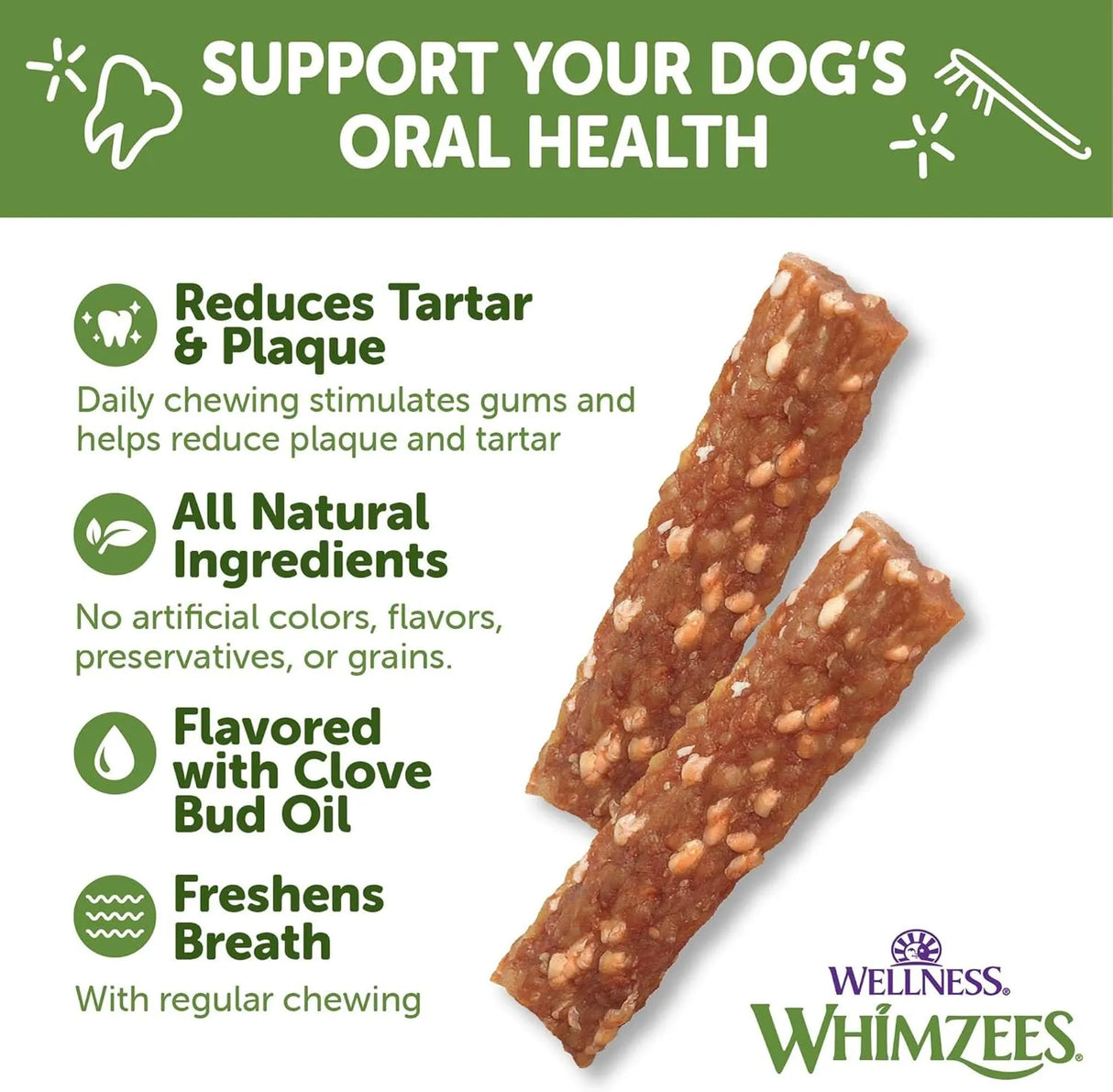 WELLNESS WHIMZEES - Wellness WHIMZEES Veggie Sausage Dog Dental Treats Medium Size Stick 14 Piezas - The Red Vitamin MX - Cuidado Dental Para Perros - {{ shop.shopifyCountryName }}