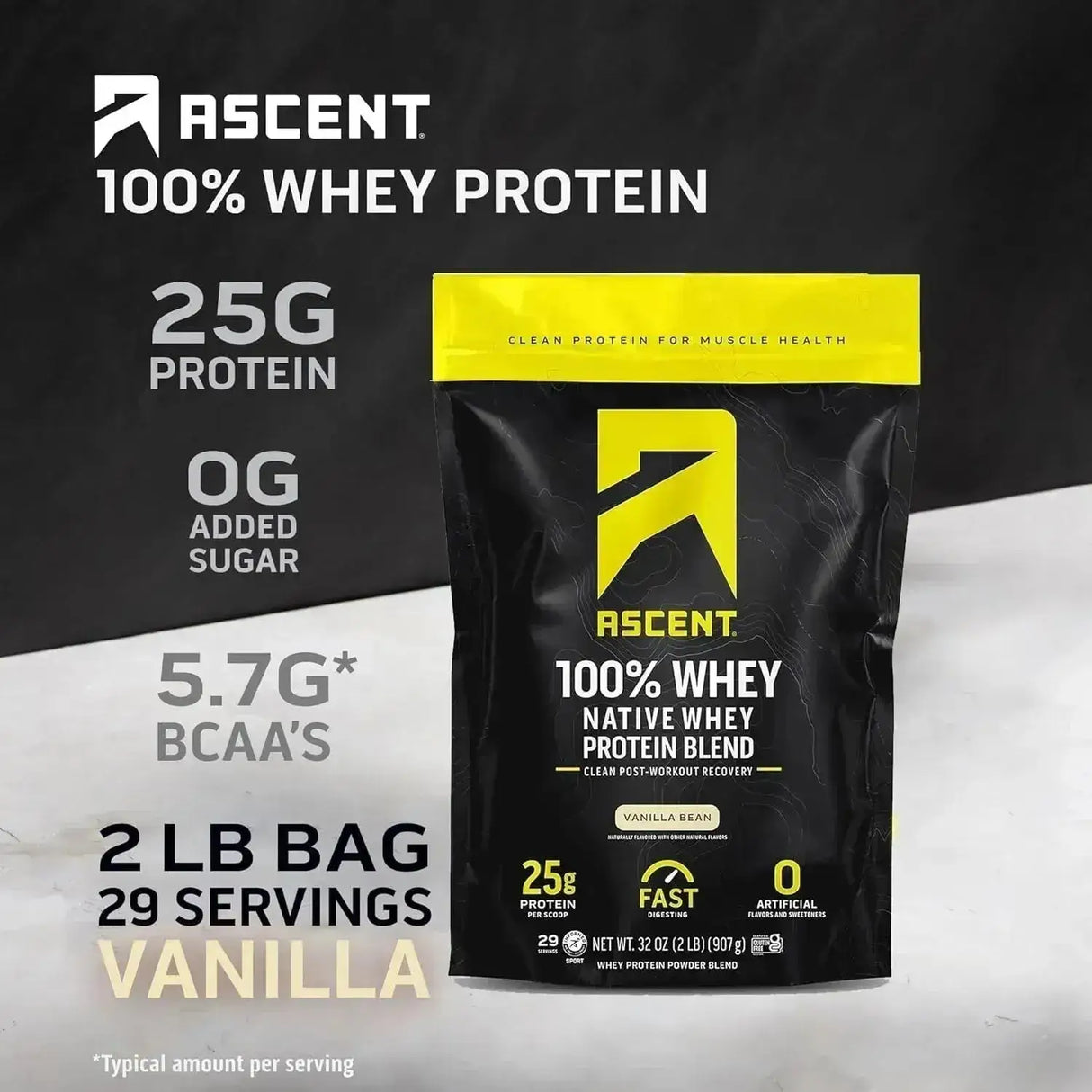 ASCENT - Ascent 100% Whey Protein Powder Vanilla Bean 907Gr. - The Red Vitamin MX - Suplementos Alimenticios - {{ shop.shopifyCountryName }}