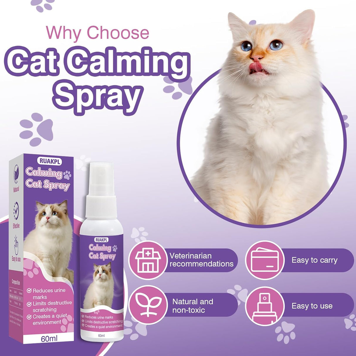 RUAKPL Cat Calming Spray 60Ml. 2 Pack