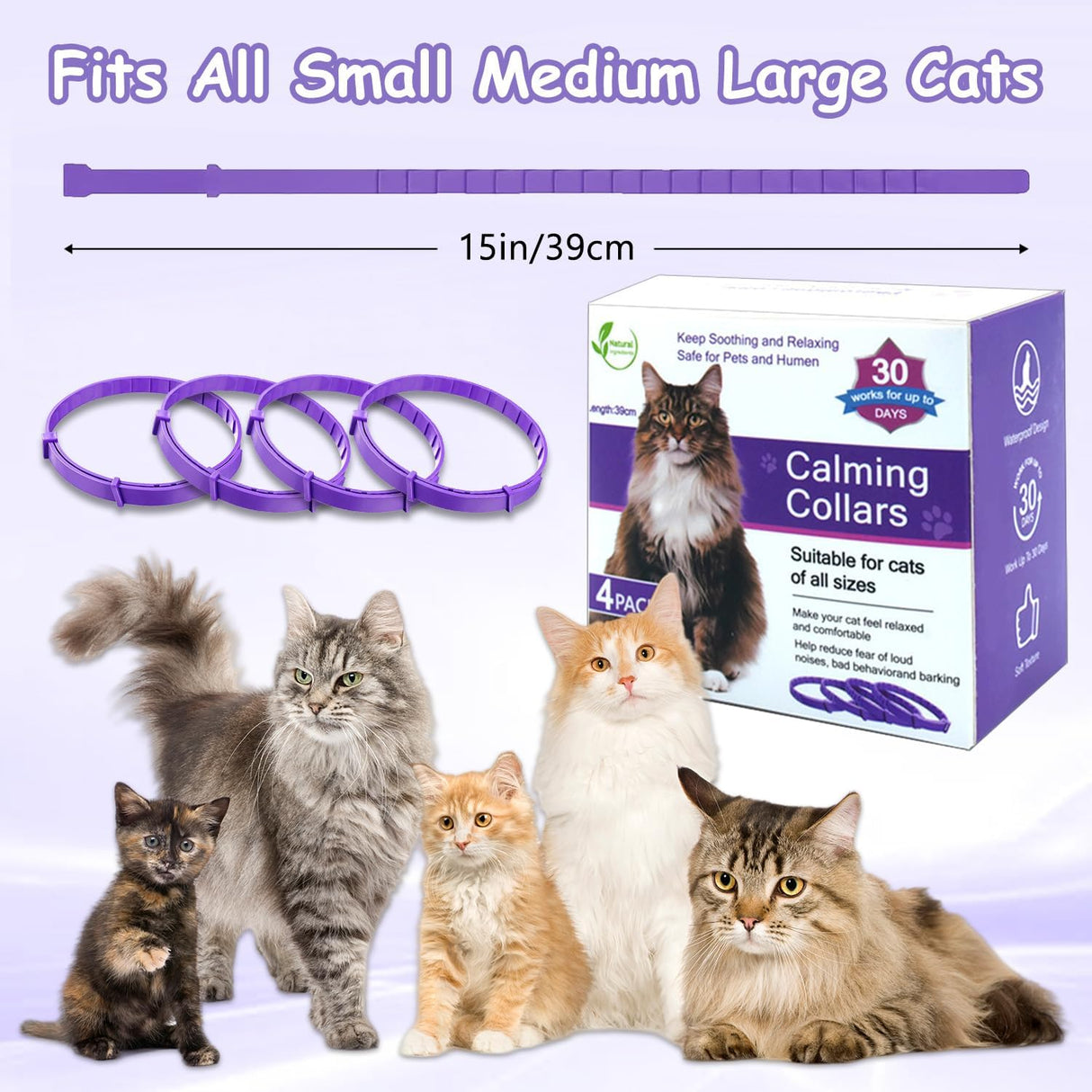 Aleaty Calming Collar for Cats 4-Pack