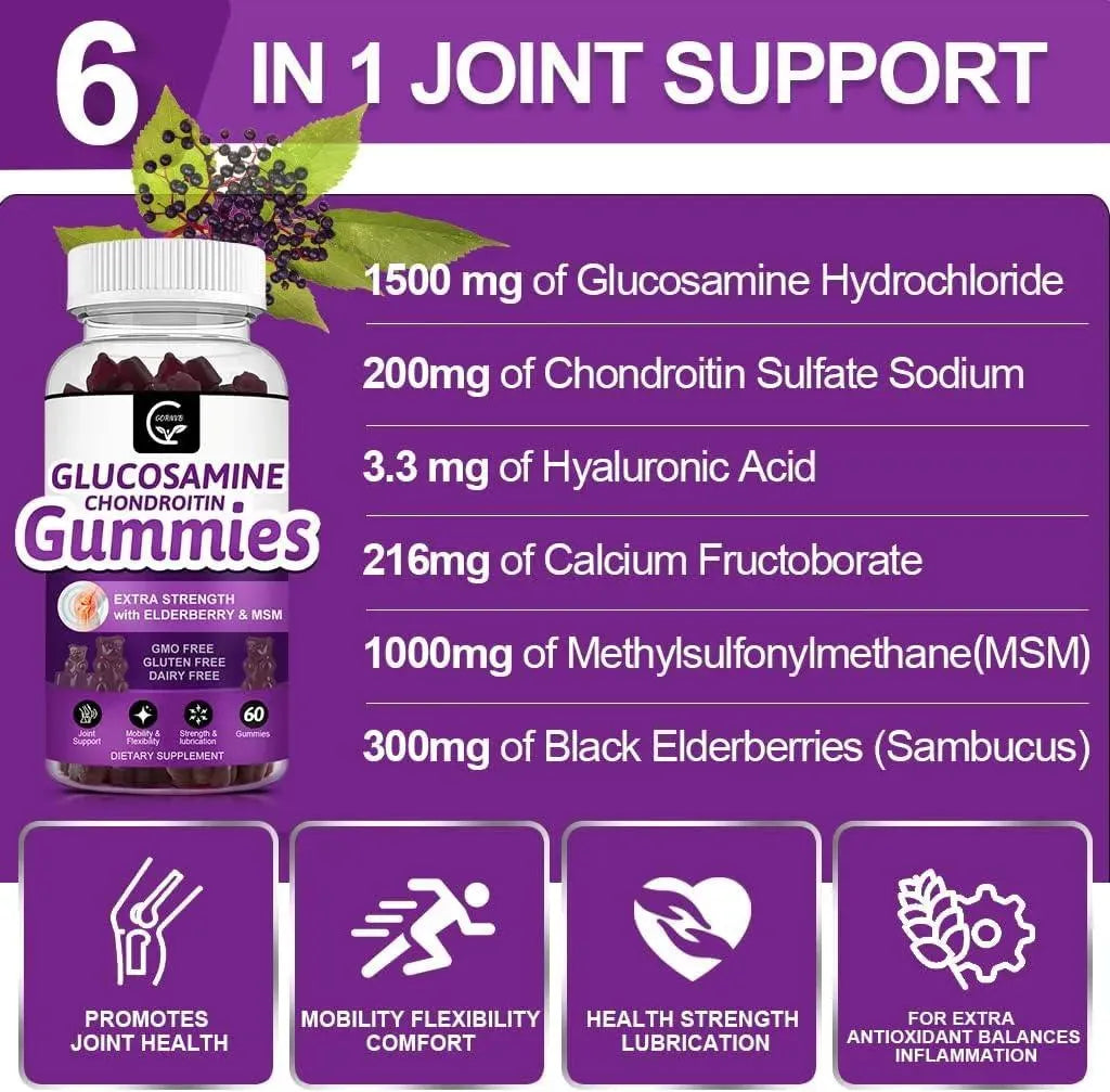 GORNVB - GORNVB Glucosamine Chondroitin Gummies 60 Gomitas - The Red Vitamin MX - Suplementos Alimenticios - {{ shop.shopifyCountryName }}