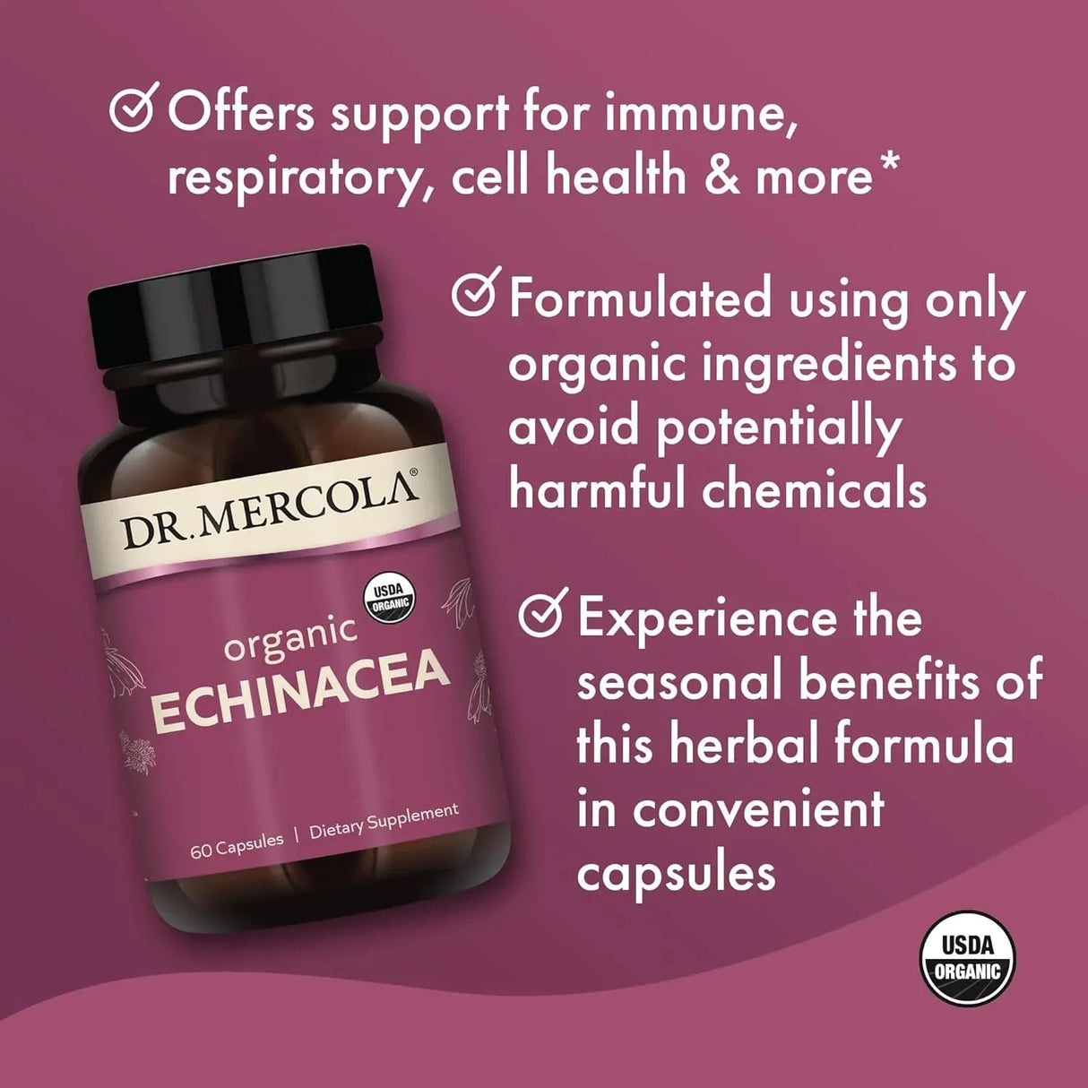 DR MERCOLA - Dr. Mercola Organic Echinacea 60 Capsulas - The Red Vitamin MX - Suplementos Alimenticios - {{ shop.shopifyCountryName }}