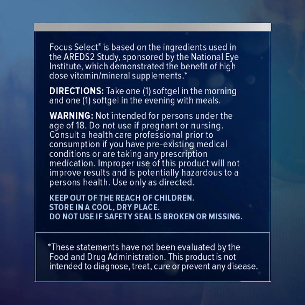 FOCUS VISION - Focus Select AREDS2 Based Eye Vitamin-Mineral 30 Capsulas Blandas 2 Pack - The Red Vitamin MX - Suplementos Alimenticios - {{ shop.shopifyCountryName }}