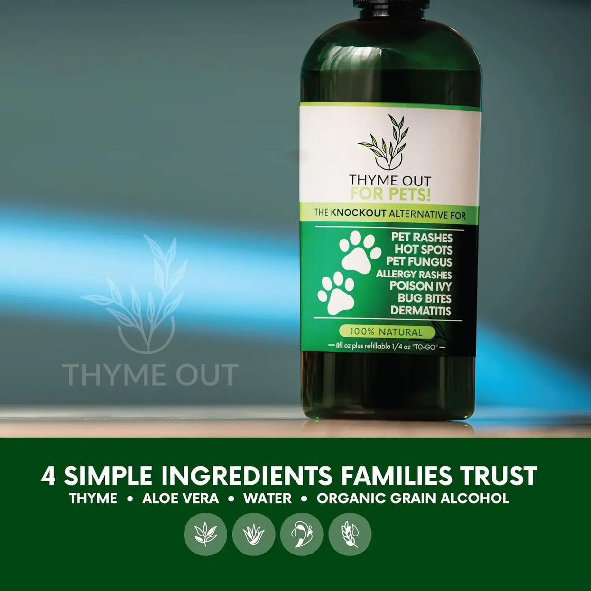 THYME OUT - Thyme Out Natural Dog and Cat Itch Relief & Skin Treatment 8 Fl.Oz. - The Red Vitamin MX - Remedios Para La Picazón De Perros - {{ shop.shopifyCountryName }}