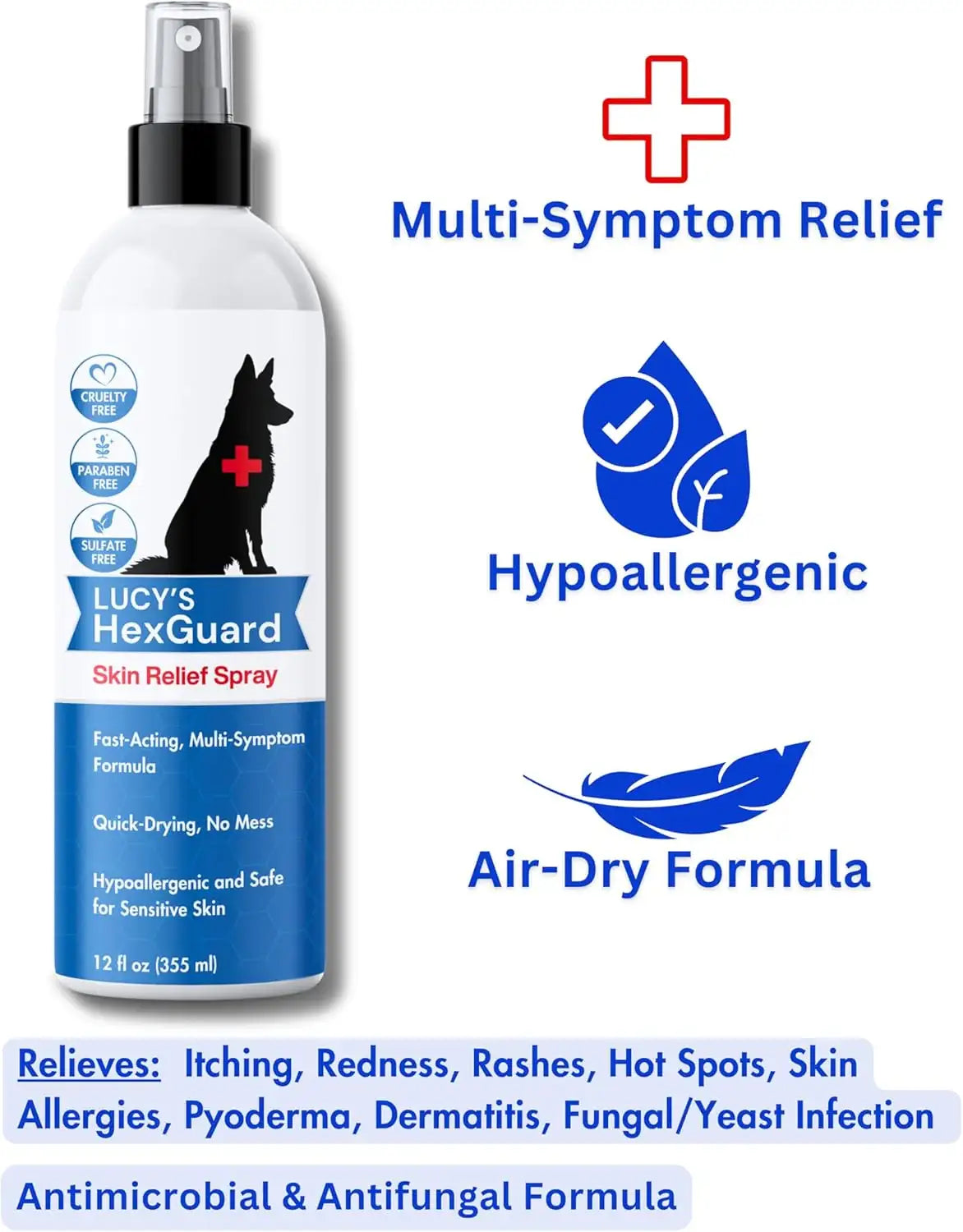 LUCY'S PET - Lucy's Pet Skin Relief Spray for Dogs & Cats 12 Fl.Oz. - The Red Vitamin MX - Remedios Para La Picazón De Perros - {{ shop.shopifyCountryName }}