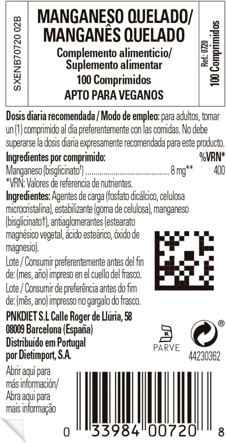 SOLGAR - Solgar Chelated Manganese 100 Tabletas - The Red Vitamin MX - Suplementos Alimenticios - {{ shop.shopifyCountryName }}