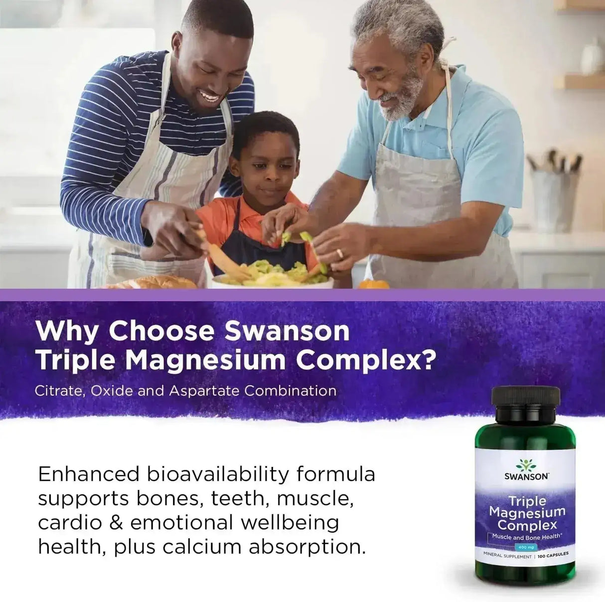 SWANSON - Swanson Triple Magnesium Complex 400Mg. 100 Capsulas - The Red Vitamin MX - Suplementos Alimenticios - {{ shop.shopifyCountryName }}