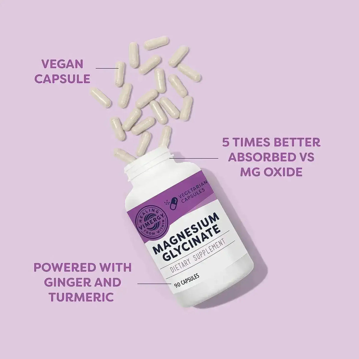 VIMERGY - Vimergy Magnesium Glycinate 60 Capsulas - The Red Vitamin MX - Suplementos Alimenticios - {{ shop.shopifyCountryName }}