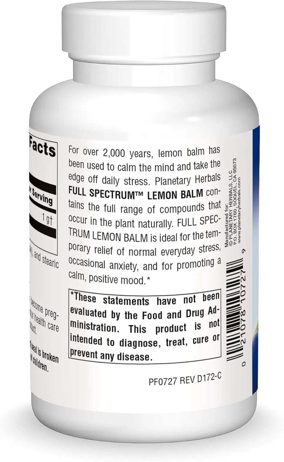 PLANETARY HERBALS - Planetary Herbals Lemon Balm Full Spectrum 500Mg. 120 Capsulas - The Red Vitamin MX - Suplementos Alimenticios - {{ shop.shopifyCountryName }}