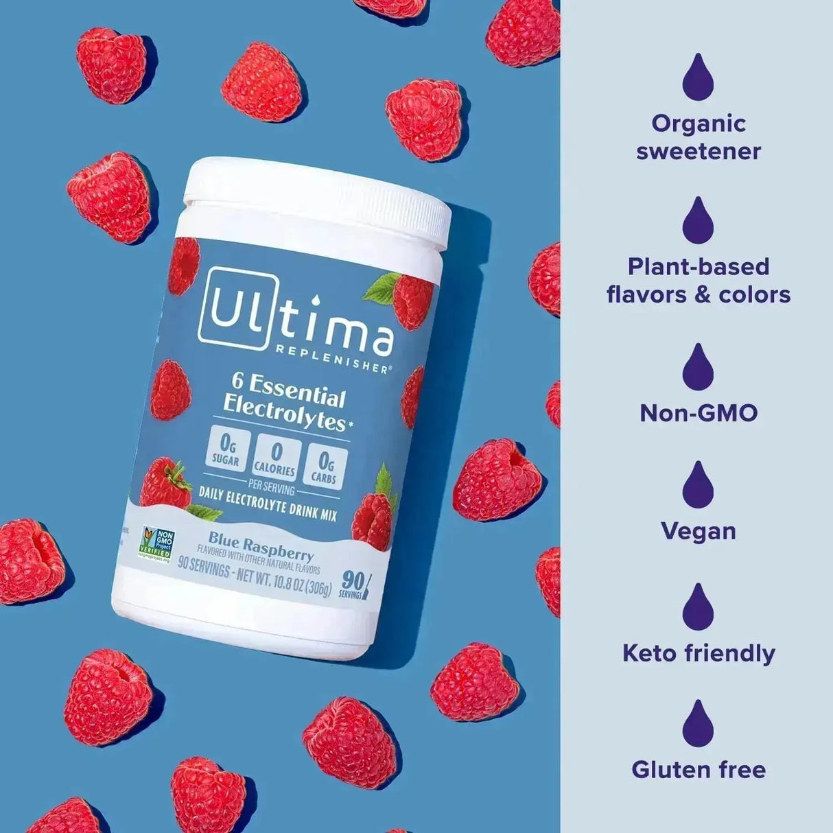 ULTIMA - Ultima Replenisher Daily Electrolyte Drink Mix Blue Raspberry 90 Servicios 306Gr. - The Red Vitamin MX - Suplementos Alimenticios - {{ shop.shopifyCountryName }}