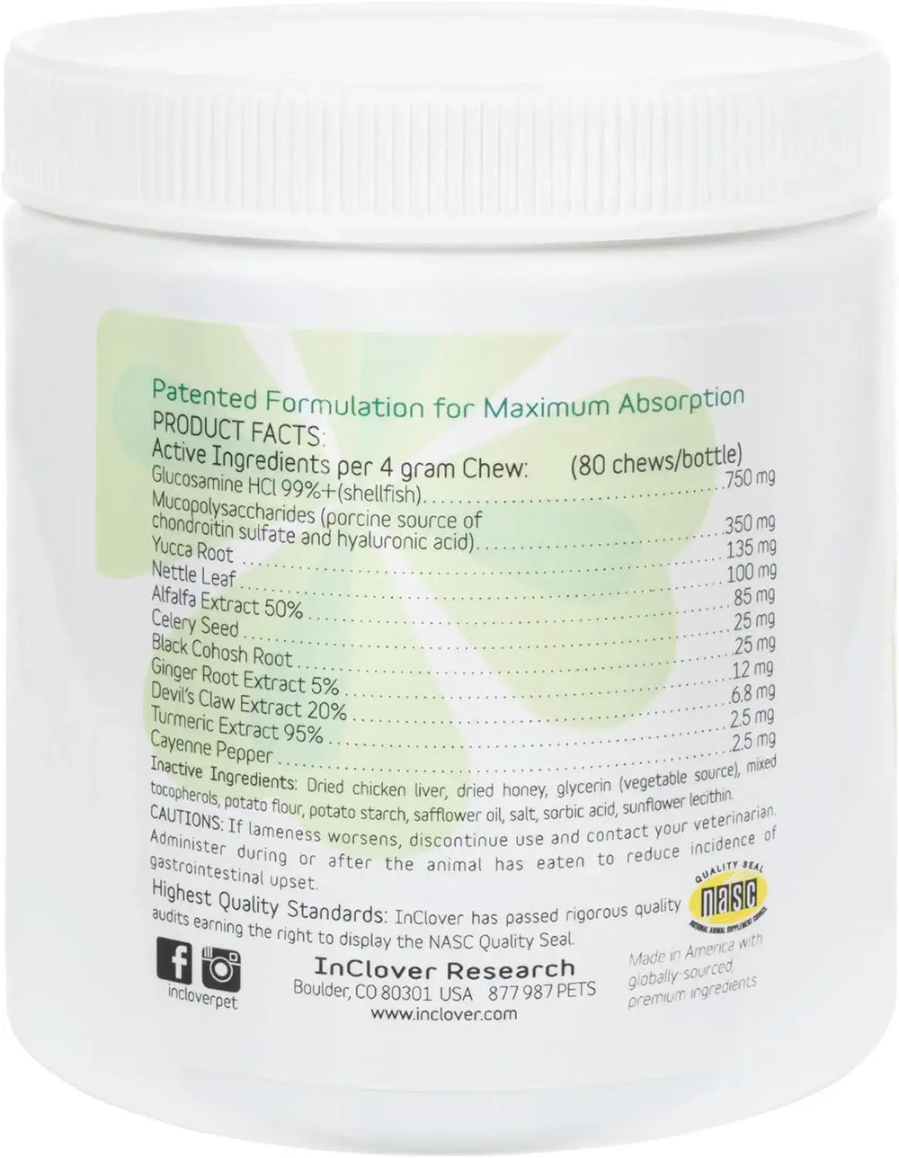 IN CLOVER - In Clover Hip and Joint Supplement for Large Dogs 70 Pounds and Up 80 Masticables - The Red Vitamin MX - Cuidado De Cadera Y Articulaciones Para Perros - {{ shop.shopifyCountryName }}