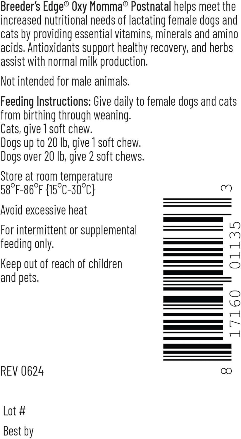 Breeder's Edge Oxy Momma Nursing & Recovery Supplement 40 Masticables