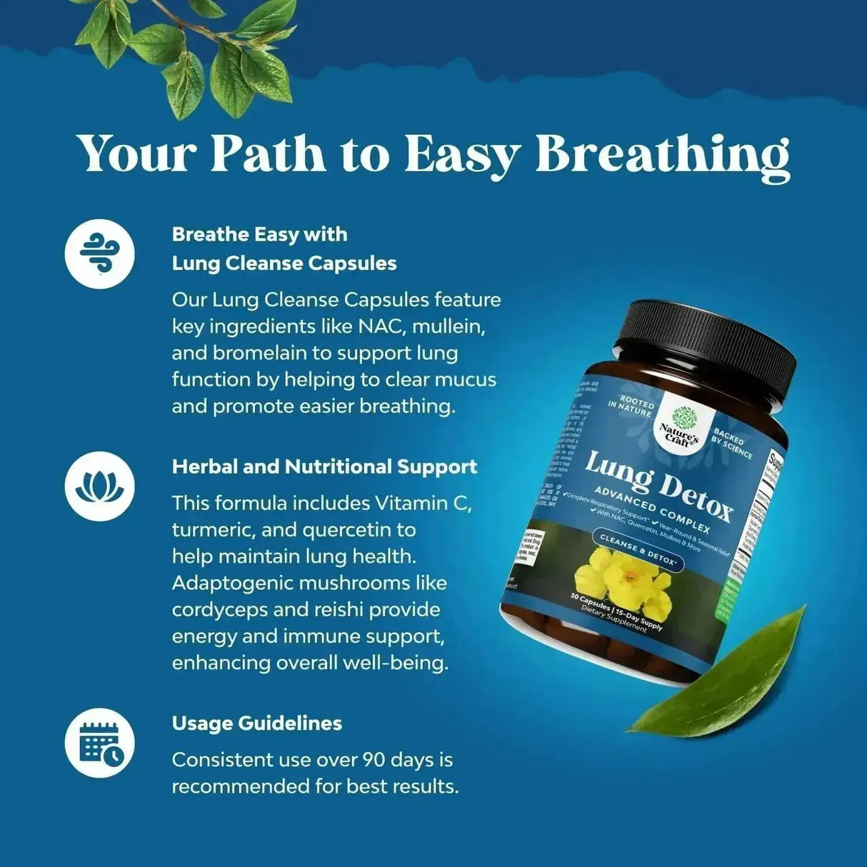 NATURES CRAFT - Natures Craft Lung Detox Mullein Leaf 30 Capsulas - The Red Vitamin MX - Suplementos Alimenticios - {{ shop.shopifyCountryName }}